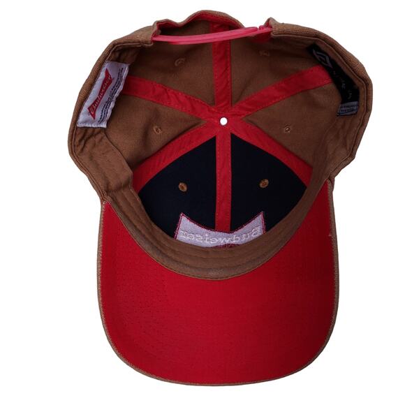Budweiser Beer Snapback Hat Cap Adjustable Embroidered Logo Coverall Brown - Picture 6 of 10